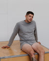 BASERANGE crew neck long sleeve T-shirt France BAS-TOBL-CO-WI24-BASALT GREY